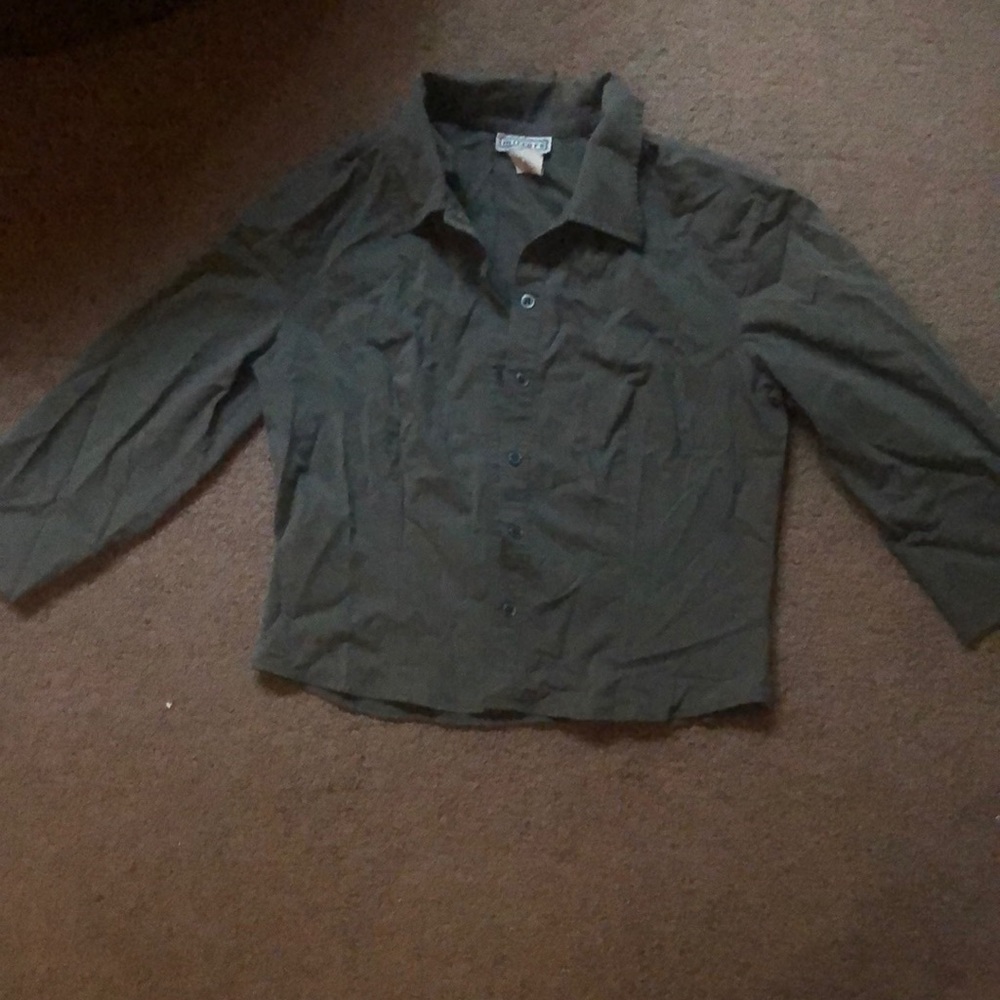Women’s small dark green cotton top from Mirrors.